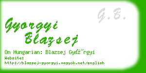 gyorgyi blazsej business card